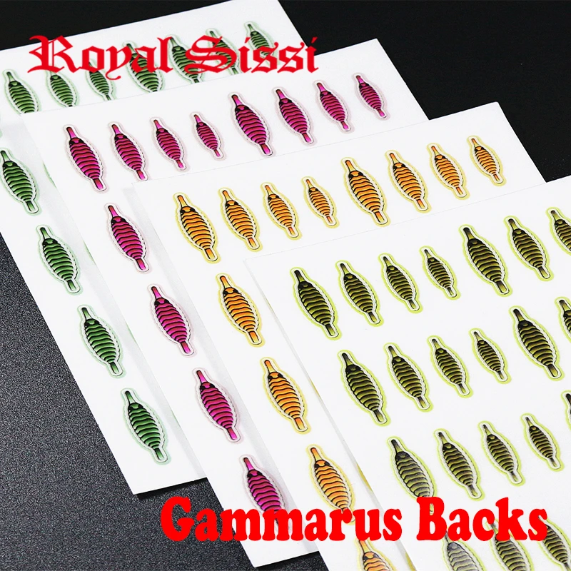 RoyalSissi 160pcs set fly tying scud gammarus backs 4sizes assort shrimp backs realistic nymph fly thin skin fly tying materials