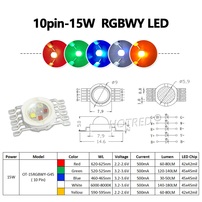 RGB RGBW RGBWW RGBWY RGBWYV LED COB Chip 3W 4W 5W 6W 8W 9W 10W 12W 15W 18W Bunte Für 3 6 9 12 15 18W Watt Bühnenlichtperlen