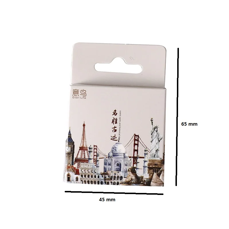 46Pieces Eiffel Tower Box Stickers Italy Scenic Spots Scrapbook materials handmade decorative Seal Sticker 4CM NEW