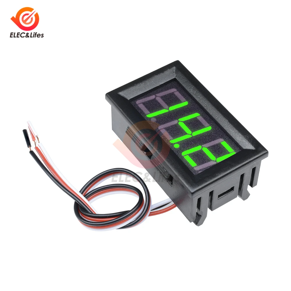 0.56 Inch 3 Wire Digital Voltmeter DC 0-30V Electronic Voltmeter voltage tester Detector volt monitor for 5V 12V car motorcycle