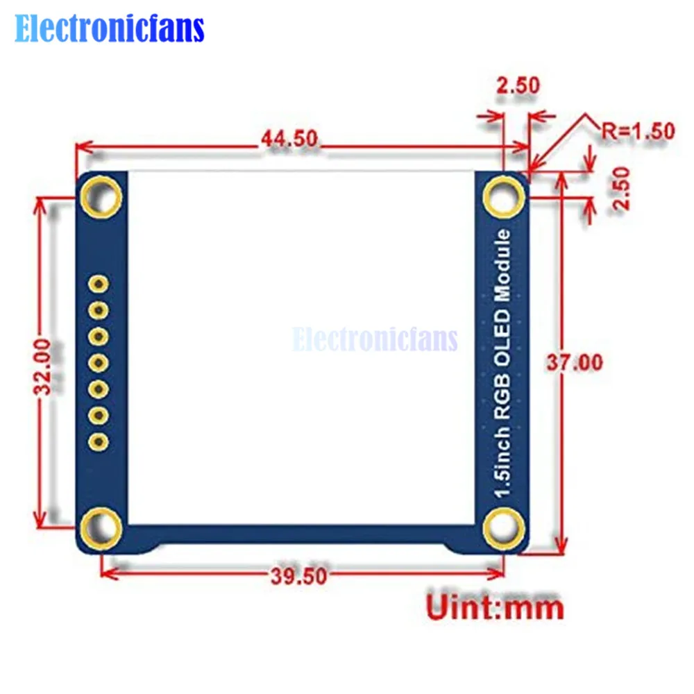 Módulo de pantalla OLED RGB de 1,5 pulgadas, controlador SSD1351, 128x128, 16 bits, compatible con Raspberry Pi /Arduino/STM32