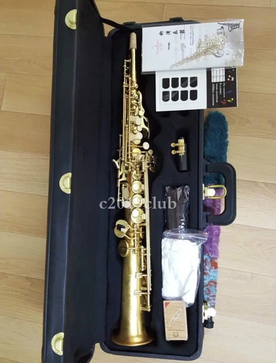 

YANAGISA S-901 Soprano B Flat Saxophone Musical Instrument Brass Gold Lacquer Sax with Accessories Case Mouthpiec