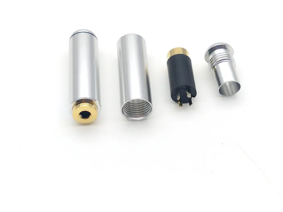 

Silver 2.5mm 4 Pole Female jack Connector Audio Soldering connector New