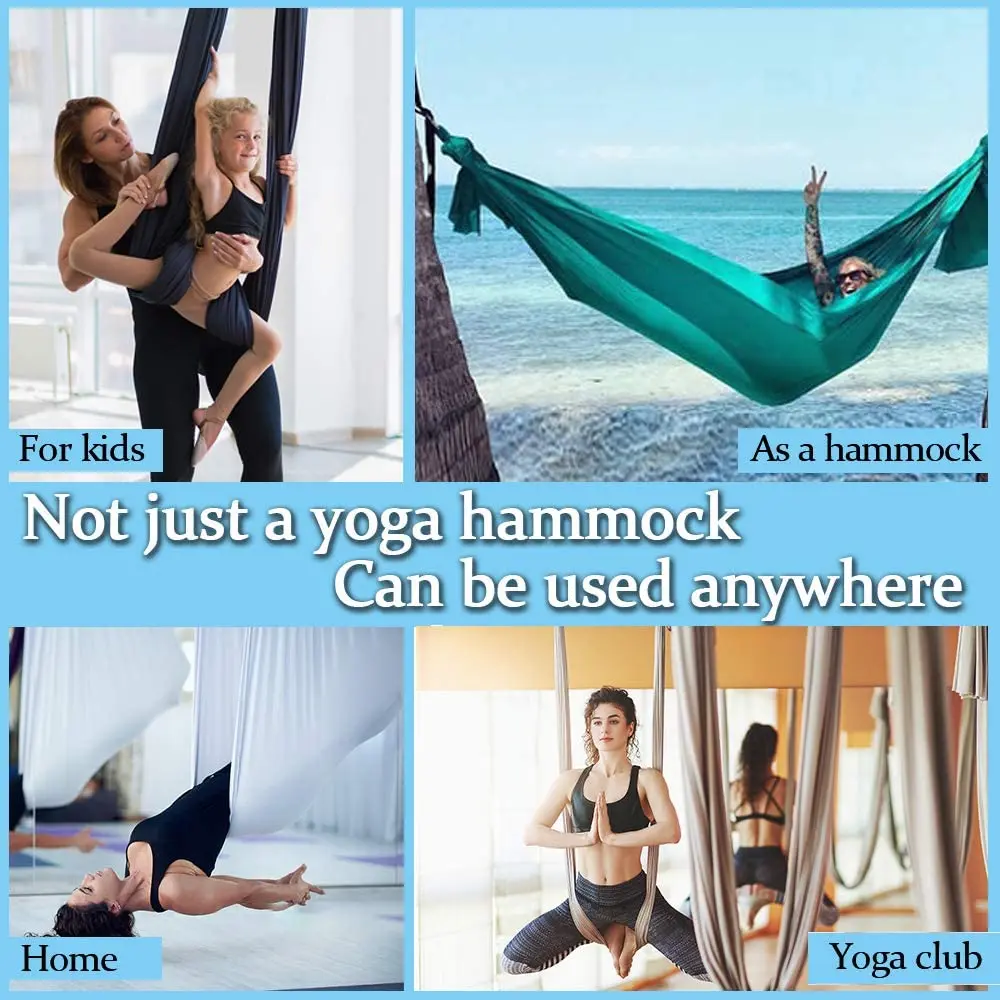 5.5 Yards Aerial Yoga Hammock Fitness Yoga Swing for Antigravity Yoga Inversion Improved Flexibility Core Strength