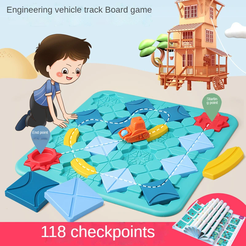 

Children's Road Building Maze Car Track Puzzle Educational Toys Thinking Training Double Parent-child Game