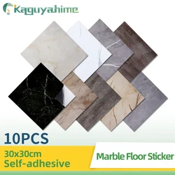 KPS 10Pcs DIY PVC Imitation Marble Floor Stickers 30*30cm Brick Wood Mosaic Tile Stickers For Wall Home Decoration Self-adhesive