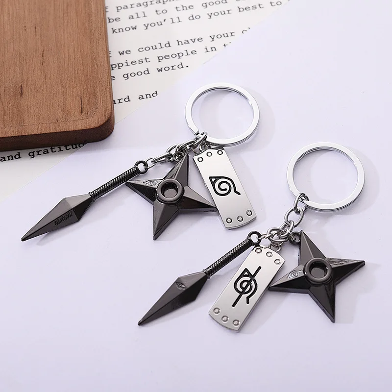 Kunai Shuriken Konoha Ninja Keychain for Bags 2026 Men Anime Trinkets Keyring Accessories Women Jewelry Backpacks view 3