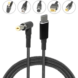 Cable de carga USB tipo C PD, convertidor de enchufe a portátil, conector adaptador de corriente para portátiles universales, 45W, 65W, 90W, 100W