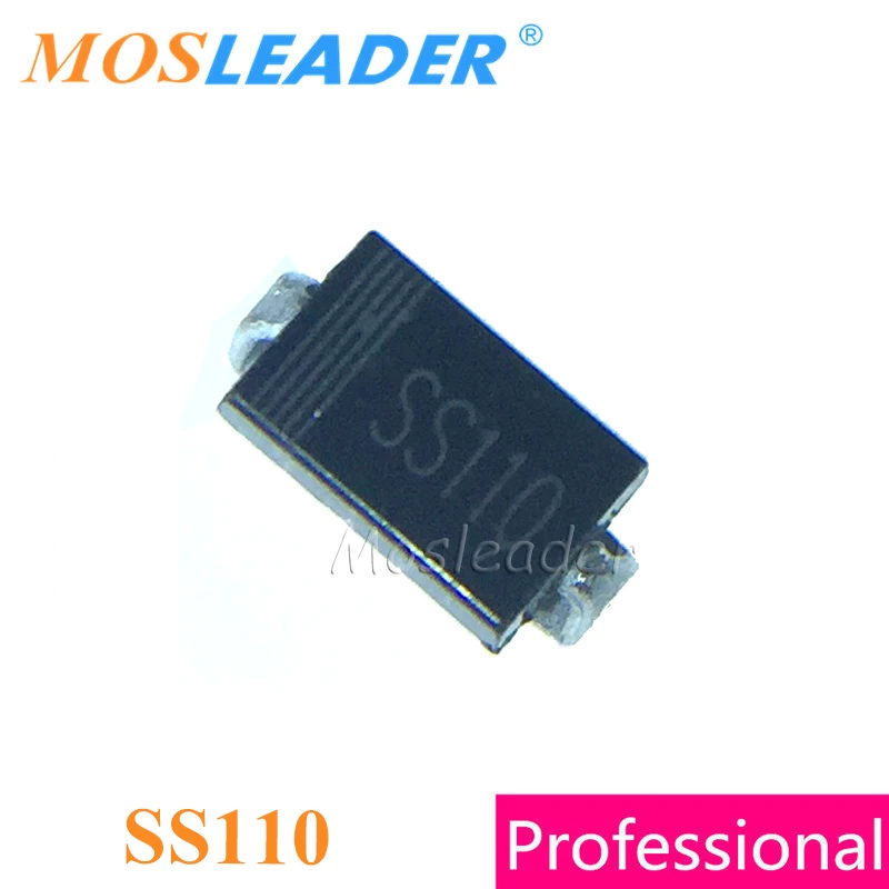 Mosleader SB180 SB1100 SMA 2000PCS SR180 SR1100 SB110 SS110 1A 80V 100V Schottky High quality