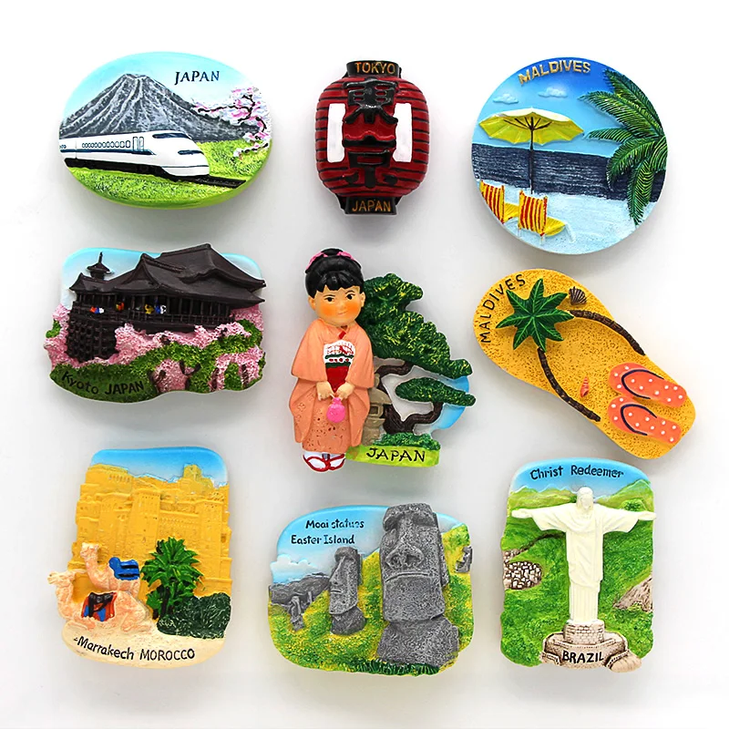 Japan Tourism refrigerator fridge magnets paste souvenirs Tokyo Shinkansen Chile Brazil Morocco souvenirs room decoration Gifts