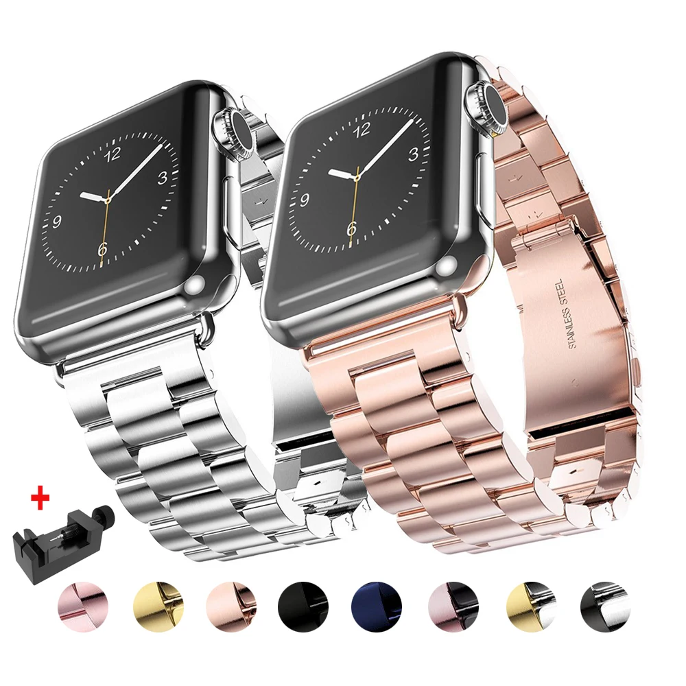 

Stainless Steel Band For Apple Watch Series 6 SE 5 4 3 42mm 38mm 40MM 44MM Metal Watchband Bracelet Strap for iWatch accessories