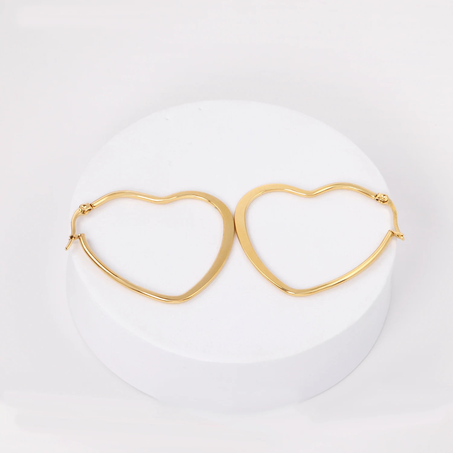 316L Stainless Steel Heart Shape Earrings Sweety Hoop Earring Gold/Silver Color for Women Jewelry Accessories