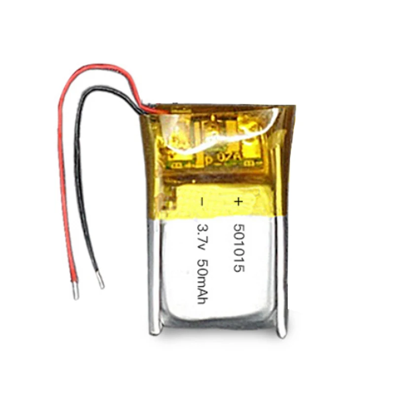 50pcs/lot 501015 3.7v 60mah 551015 polymer lithium rechargeable battery for earphone headset video pen smart watch