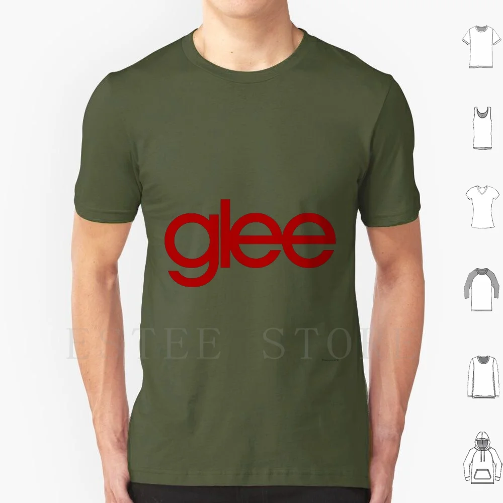 Glee Logo Red T Shirt Cotton Men DIY Print Glee Santana Lopez Heather Morris Lea Naya Rivera Rachel Berry Quinn Fanray Diaana