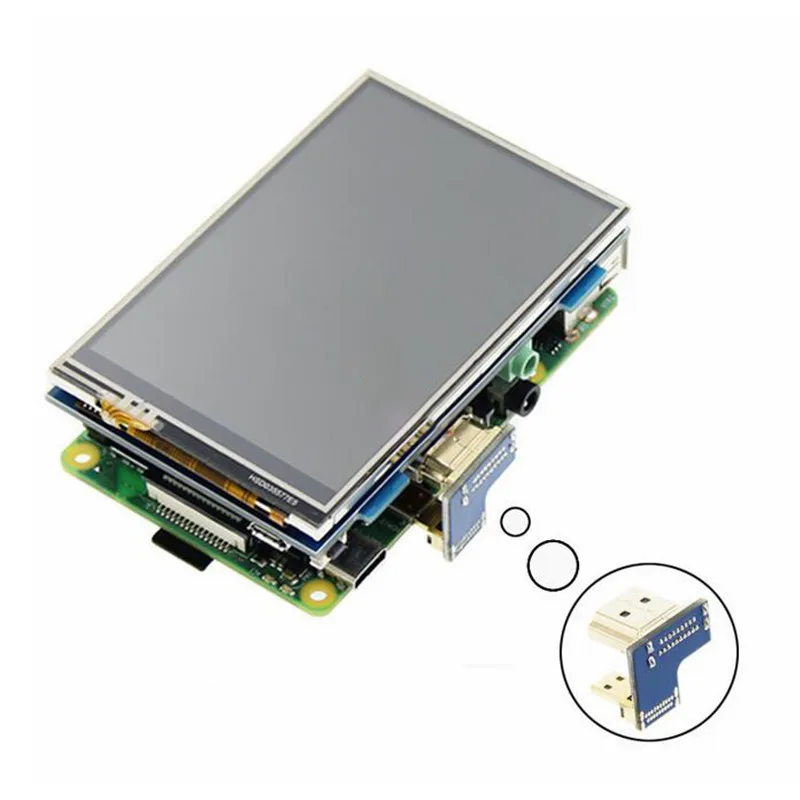 1080P HDMI-Compatible Converter Micro-HD Adapter for Raspberry Pi 3/4 HD 5 inch LCD Touchscreen Display Connector