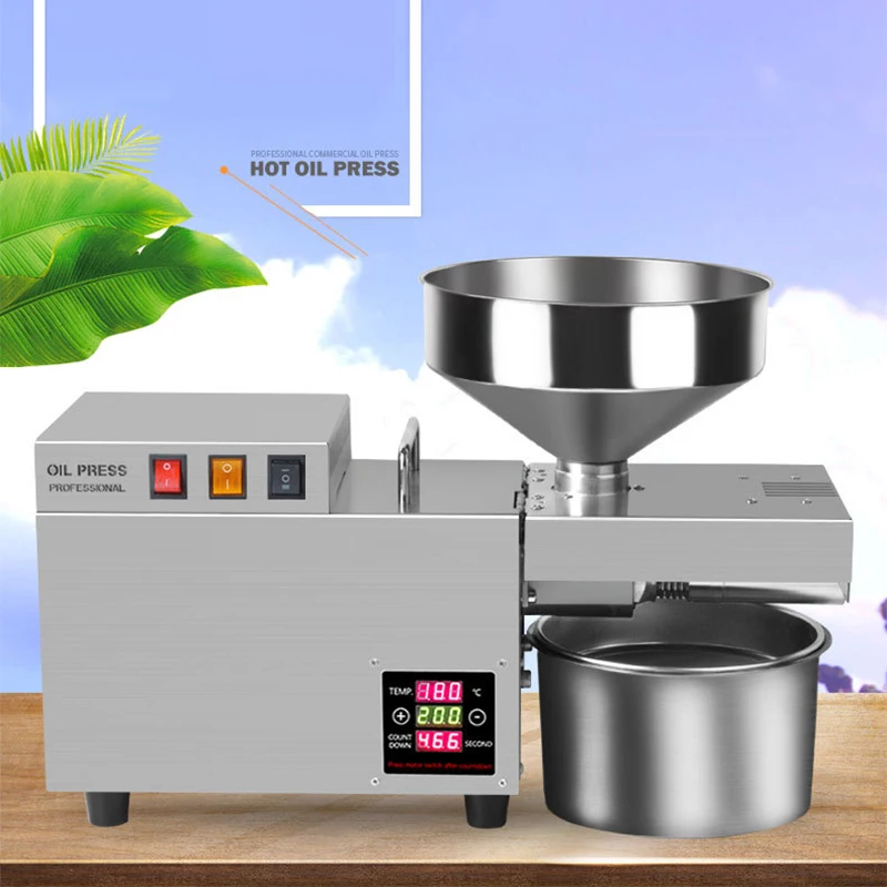 

Automatic temperature control oil press 2000W commercial fast oil press industrial grade electric stainless steel 110-220V