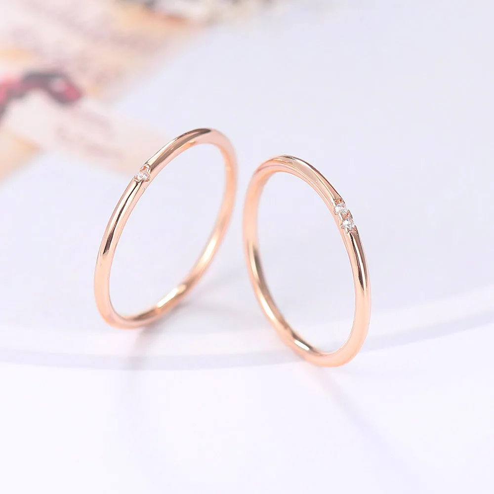 ZHOUYANG Dainty Rings For Women Micro-inserts Cubic Zirconia Thin Finger Ring Fashion Jewelry Ring KCR101