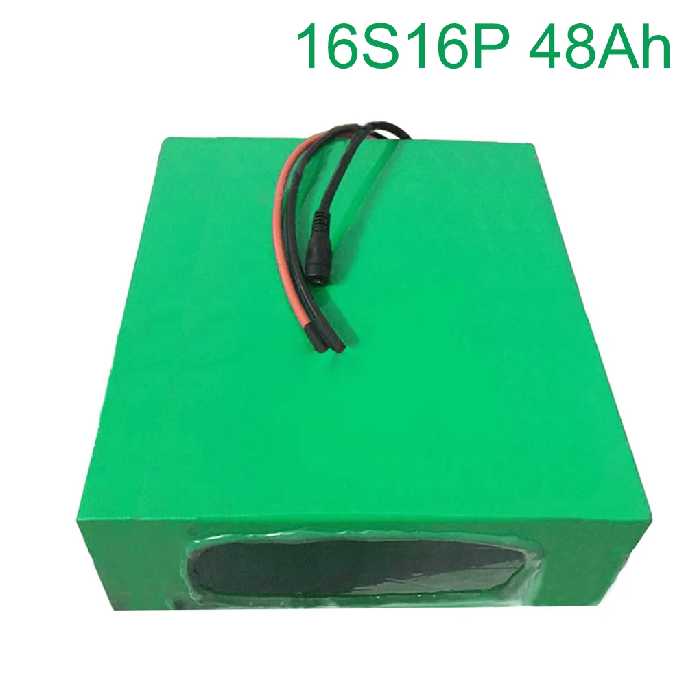 

60V 48Ah 16S16P 18650 Li-ion Battery electric two Three wheeled motorcycle bicycle ebike 310*305*70mm