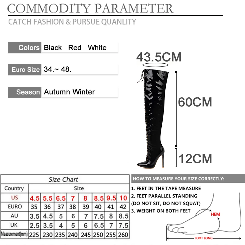 BYQDY Luxury Brand Sexy PU Leather Cross Strap Over the Knee Boots Woman Pointed Toe Bandage Stiletto Heel Long Boots Large Size