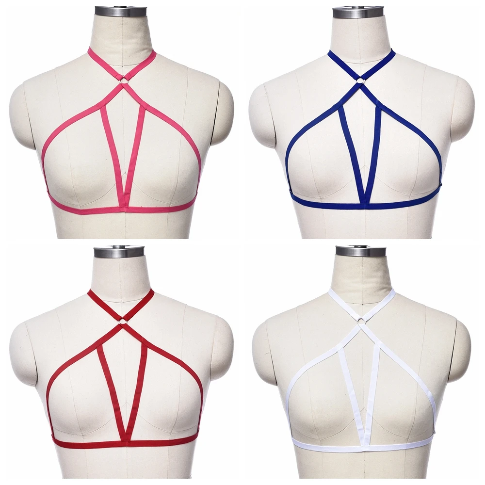 

Women Sexy Soft Body Harness Belt Underwear Multicolor Goth Elastic Bondage Harness Hollow Body Cage Pole Dance Clothes