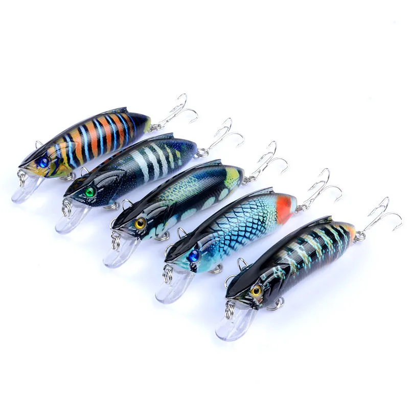 1 sztuk jakości błystka 8cm/14.5g sztuczne tworzywo sztuczne twarda przynęta 3D oczy z zestaw haczyków Wobblers przynęty nurkowanie 0.6m-1.5m — zdjęcie 6