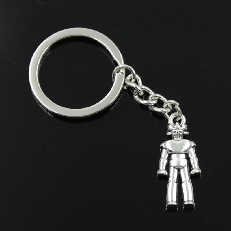 New Fashion Men 30mm Car Keychain DIY Metal Holder Chain Vintage Mechanic Robot 31x13mm Bronze Silver Color Pendant Gift