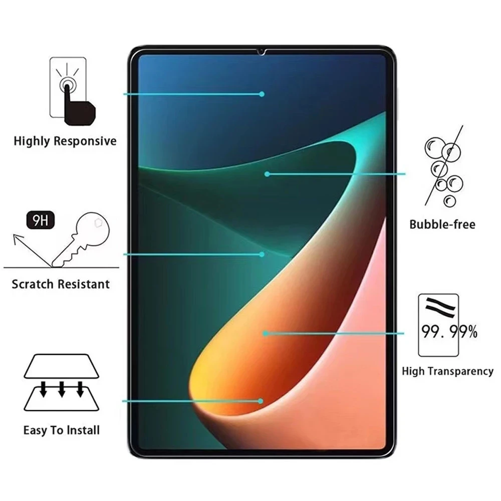 (3 Pak) kaca Tempered untuk Xiaomi MiPad Mi Pad 5 Pro 11 2021 9HD cakupan penuh pelindung layar Tablet Film