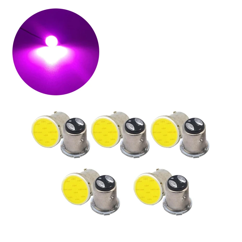 10x Purple COB 12SMD 1157 BAY15D Car LED Light Signal Bulbs Super Bright Auto Turn Tail Reverse Parking Brake Lamp 12V