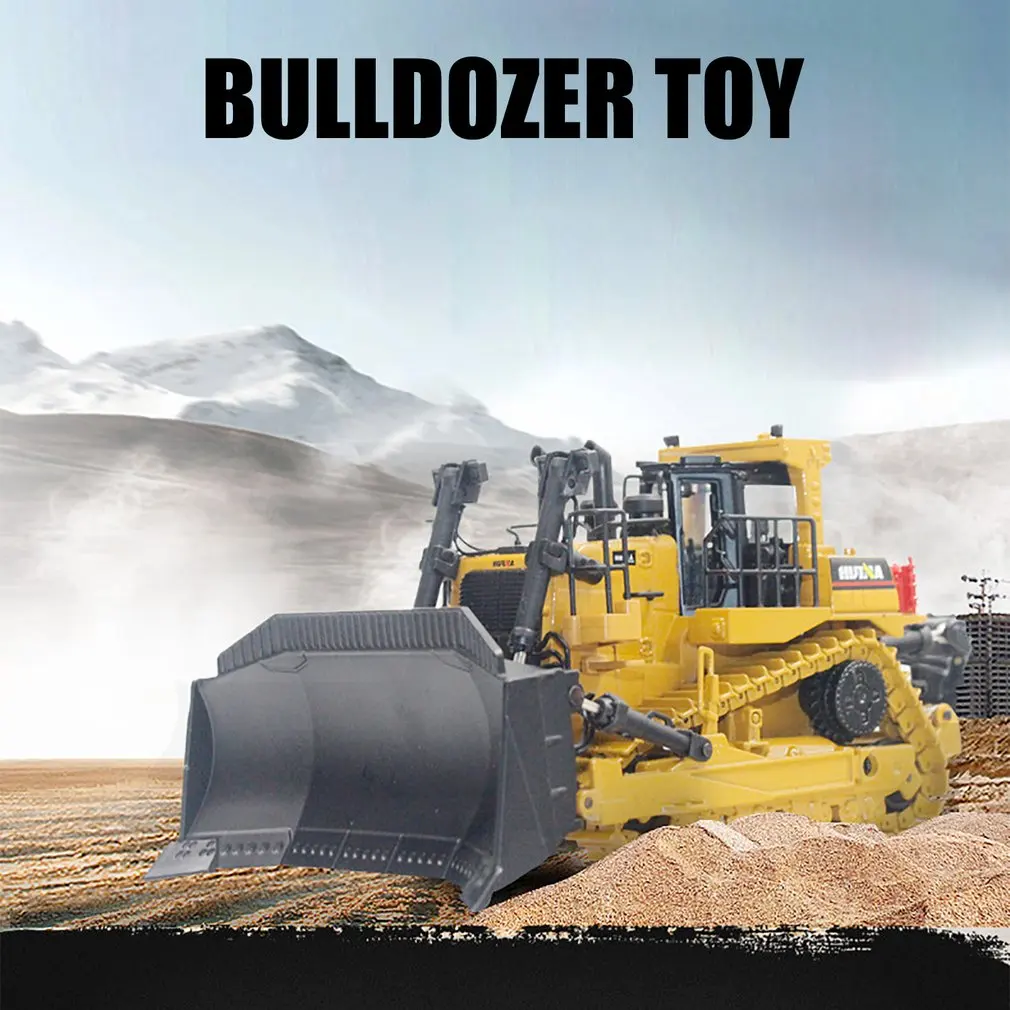 Huina 7700 1:50 Simulation Metal Bulldozer Engineering Car Construction Vehicle Engineering Track Car Metal Toys For Kids