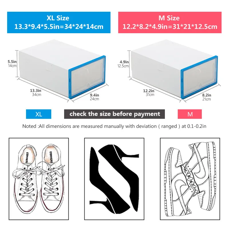 12Packs Transparent Shoe Box Shoes Organizers Plastic Thickened Foldable Dustproof Storage Box  Combined Shoe Cabinet Clearance