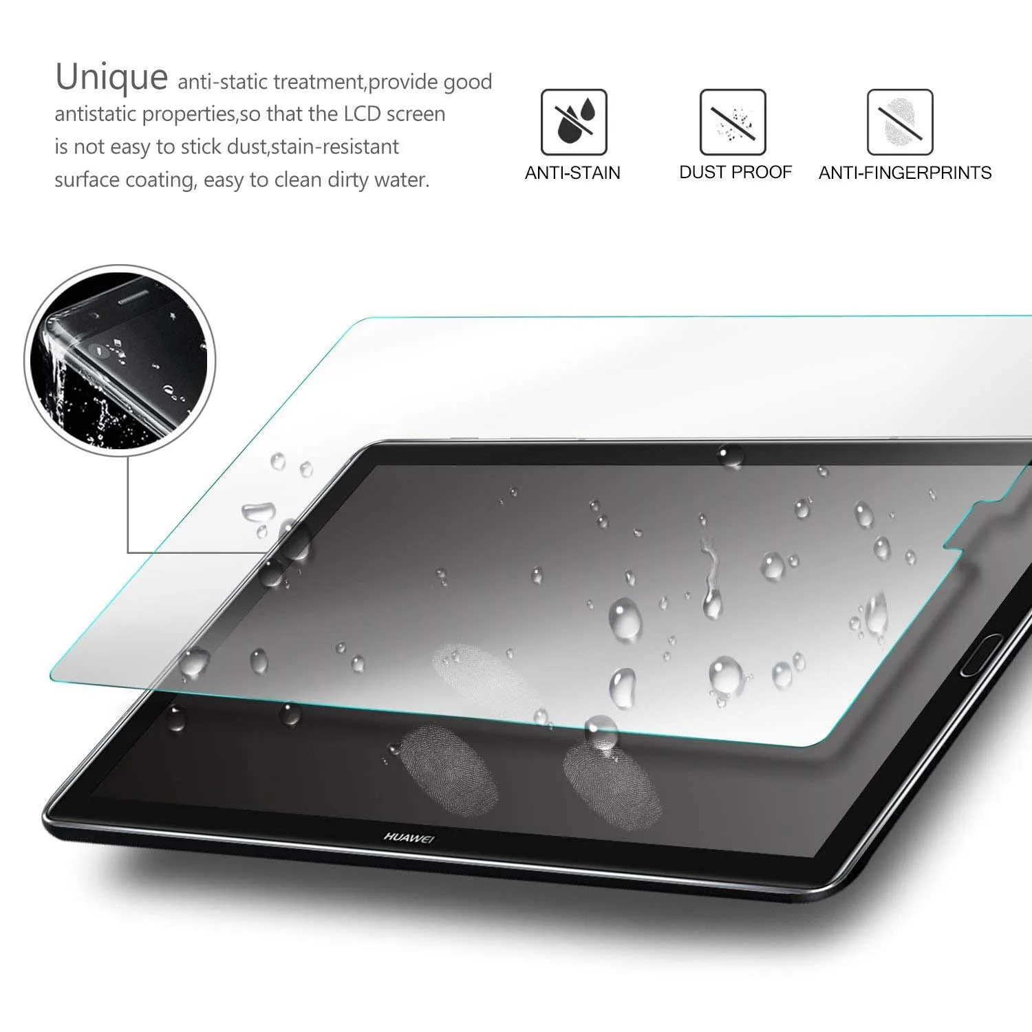 Tablet Tempered Glass Screen Protector Cover for Huawei MediaPad M6 10.8 Inch Full Coverage Anti-Shatter Screen