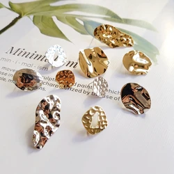 DIY Earring Accessories European And American Fashion Texture Embossed Irregular Material Metal Earrings Needle Material Pendant