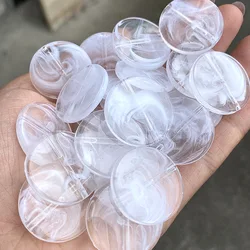 DIY Jewelry Findings 200pcs 25mm Flat Coin Round Clear Acrylic Lucite Beads Ornament Accessories Girls Necklace Bracelet Making