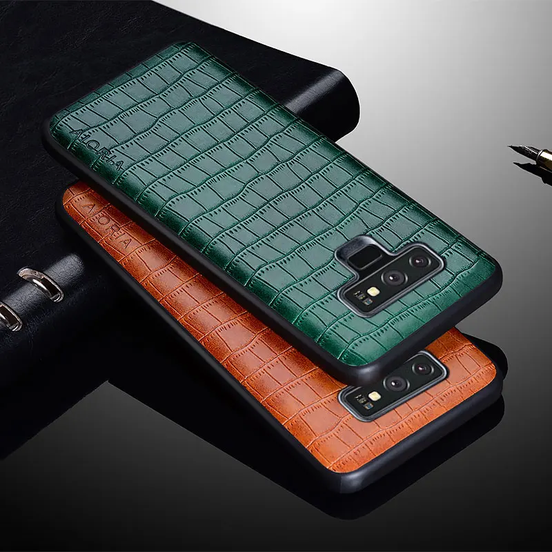 Case for Samsung galaxy Note 9 funda luxury crocodile pattern leather soft TPU hard cover for samsung note 9 case capa funda