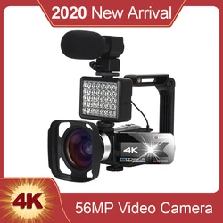 Nuove Uscite Video Camcorder 4K WiFi di Visione Notturna 56MP Built-in Luce di Riempimento Touch Screen Vlogging Per Youbute in diretta Streaming