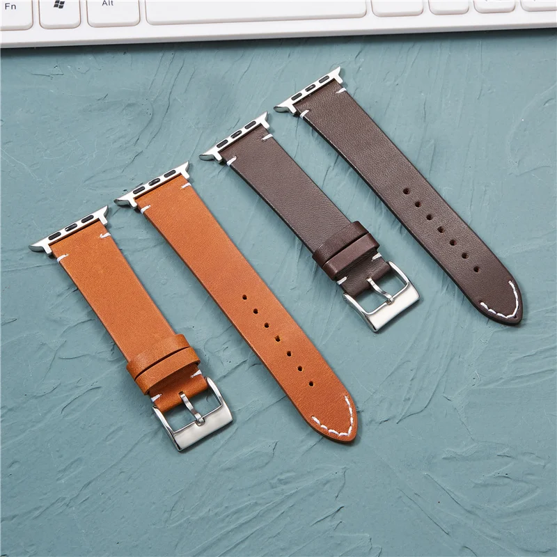 Quick Release Cowhide Strap for Apple Watch 49 45 44 42 41 40 38mm Band For IWatch Ultra 2/1 SE SE2 Series 9 8 7 6 5 4 3