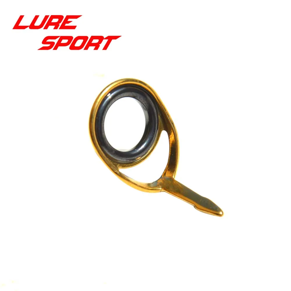 LureSport 10 pcs KT 4/5/6/8/10 KL12/16/20/25/30 Gold Frame Black Ring  guides  Rod Building component Repair DIY Accessory