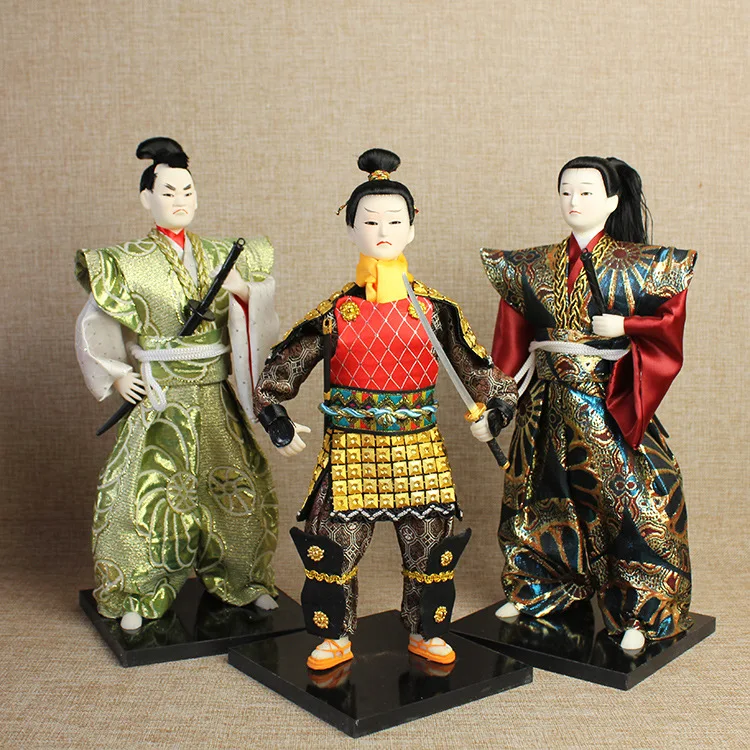 30cm Traditional Japanese Samurai Ninja Figurines Statues Japanese Dolls Ornaments Sushi Restaurant Home Decoration Gifts