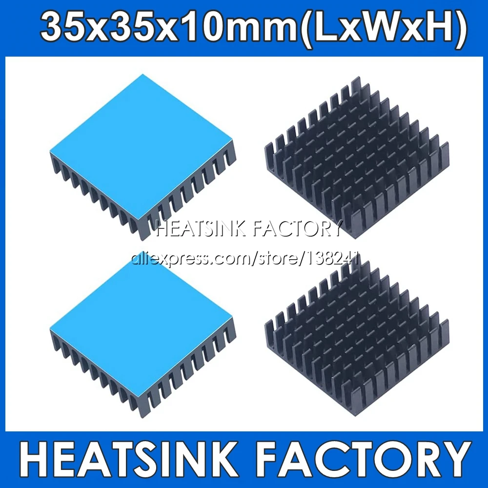 35x35x10mm Aluminum Heatsink Radiator Cooling For Electronic Chip IC 3D printer Raspberry PI With Thermal Conductive Tape