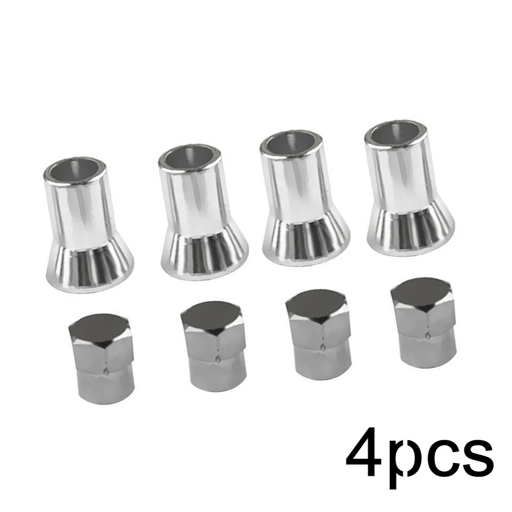 4Pcs Tpms Trumpet Tire Valve Stem Cap With Sleeve Cover Chrome American Cars And Truck Vehicle Exterior Accessories Universal