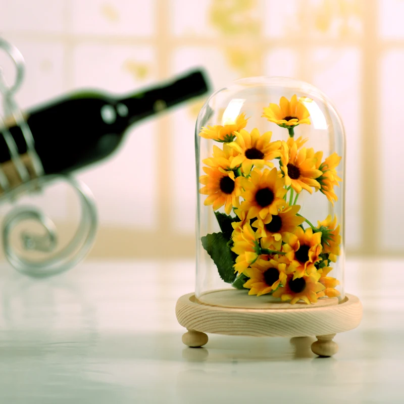 

2 компл./упак. Диаметр = 12 см Высота = 12 см 15 см 18 см Стеклянный купол Ваза Украшение дома Бревенчатая основа Крышка DIY Друг Подарок Свадебный реквизит