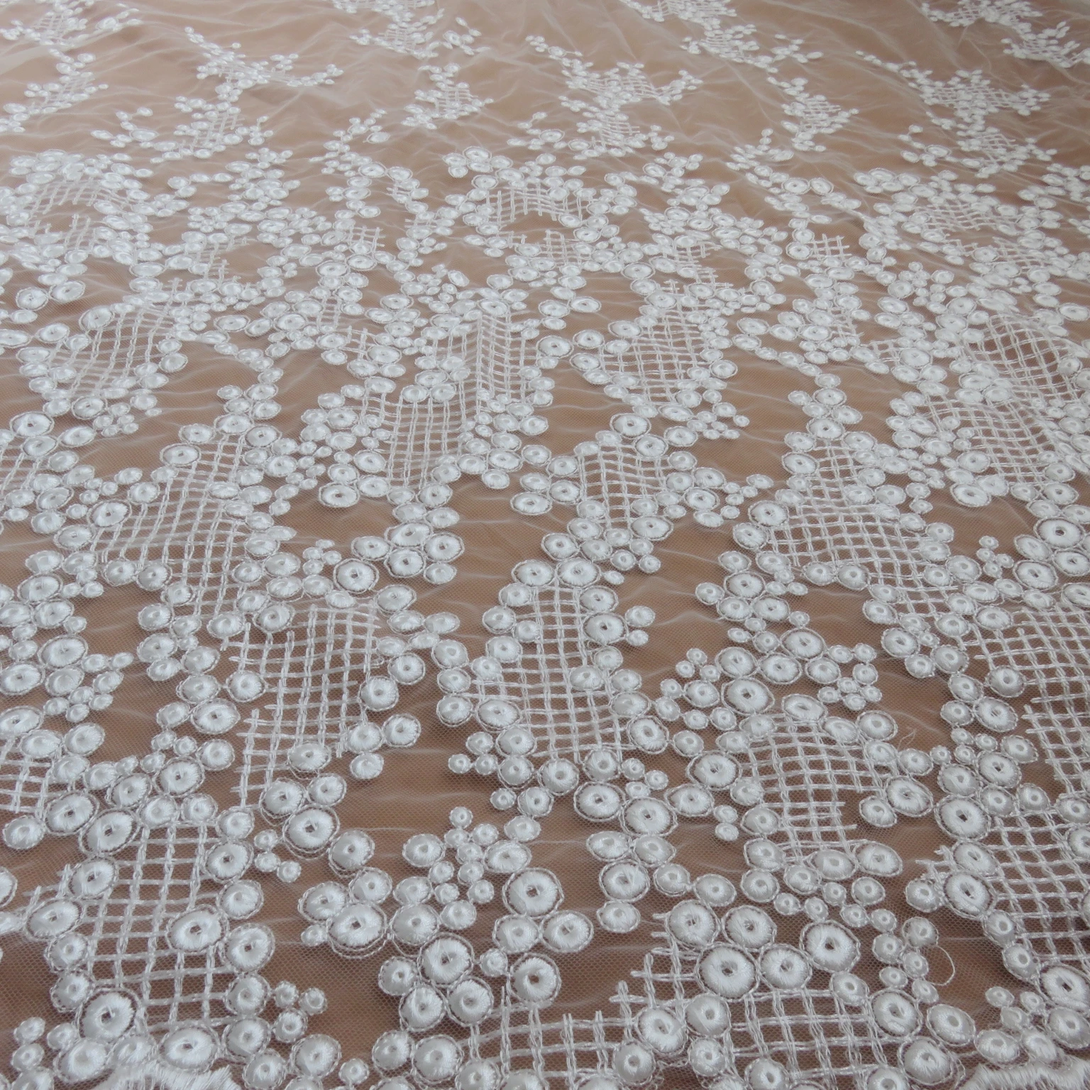 Delicate Dot Embroidery Lace Fabric with fine stiching embroidery wedding gown fabric bridal dress lace fabric by yard