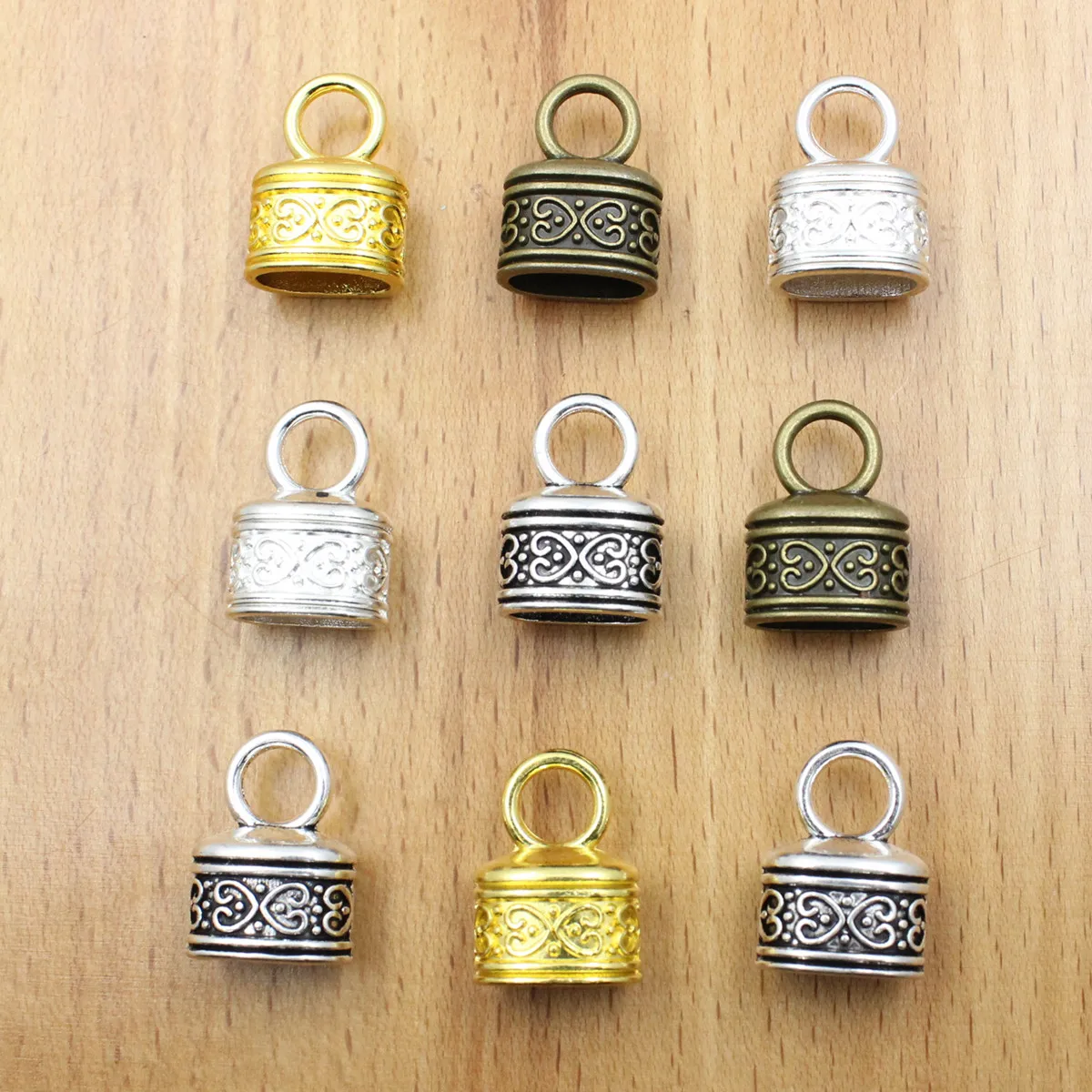 Fit 10x6mm Cord Crimp End Caps Buckle Tips for Necklace Bracelet Ropes Connectors Clasp DIY Accessories 18x13mm 20pcs K00843