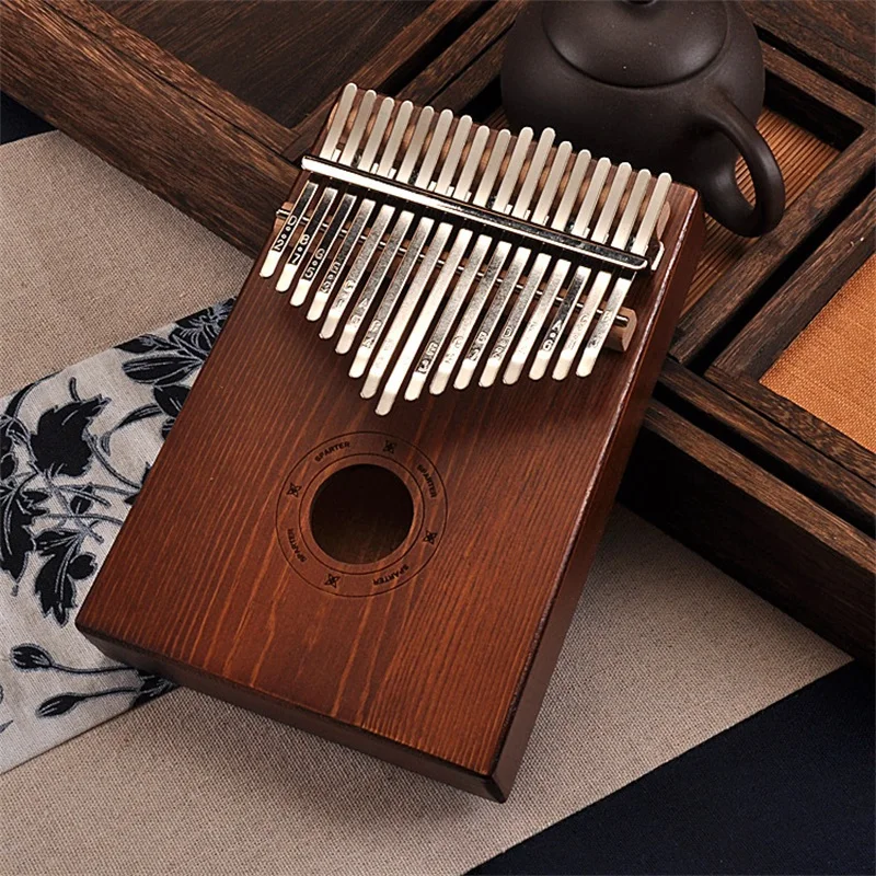 17 Keys Bull Kalimba Thumb Paino Made By Solid Mahogany Portable Mbira Sanza African Wood Finger Piano Music Instruments Black