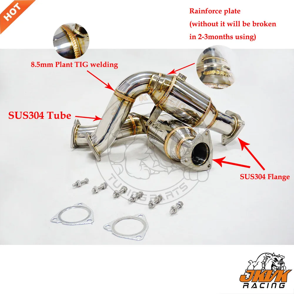 JKVK RACING New Design Top Grade DECAT Exhaust Downpipe For S4 S5 A6 A7 A8 B8 Q5 SQ5 3.0 TFSI 2009-2017 DECAT Exhaust Downpipe