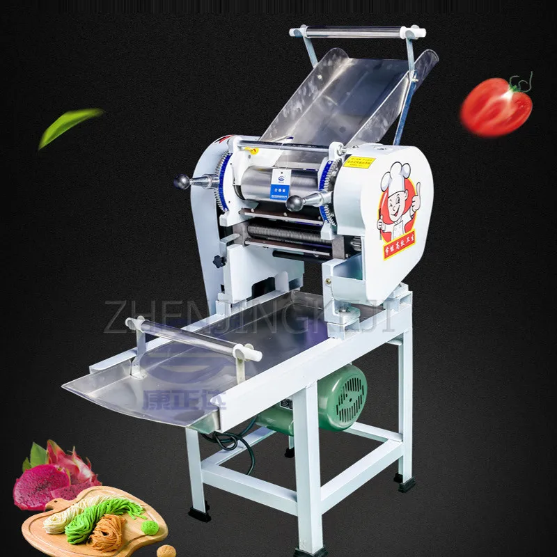 220V Electric Noodle Press Commercial Stainless Steel Efficient Adjustable Thickness Of The Dough Hand Rolling Noodle Machine