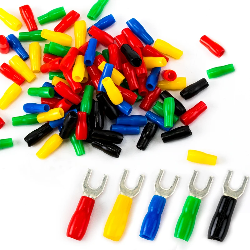 UT OT Non-Insulated Ring Fork U-Type Terminal Tin-Plated Brass Terminals Assortment Kit Cable Wire Connector Crimp