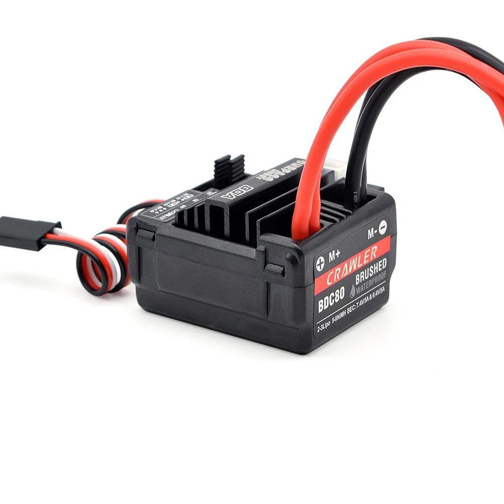 New Arrival SURPASSHOBBY 80A Brushed ESC for RC 3-Slot 550 Motor for 1/10 1/12 RC Car Wltoys 144001 124019