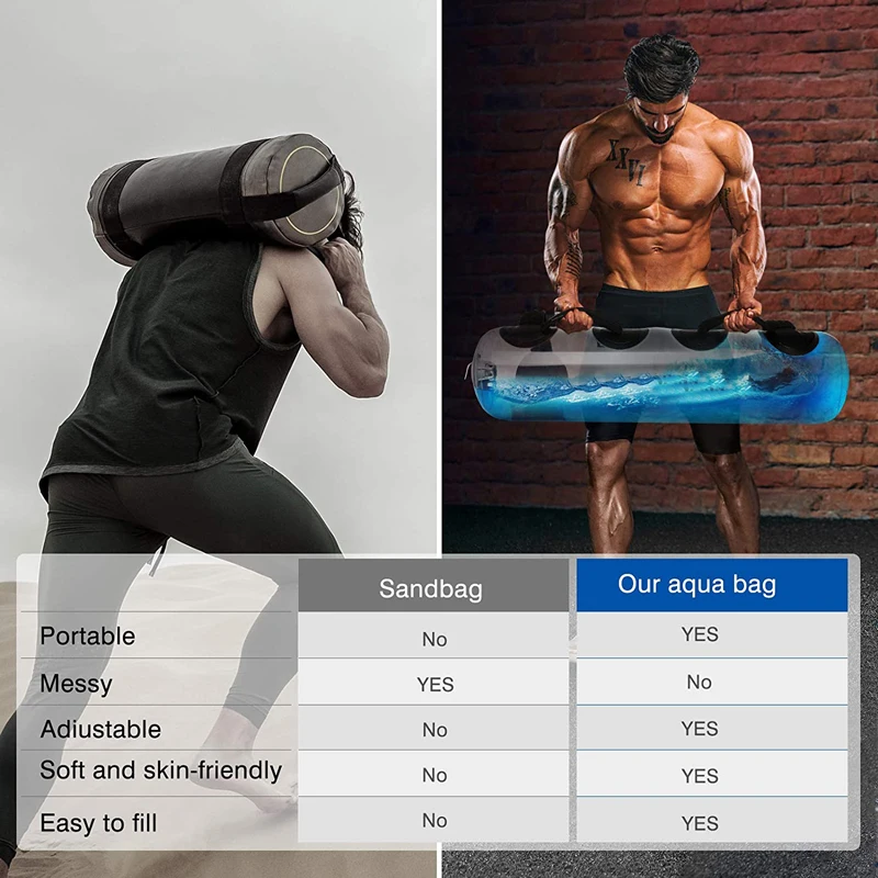 Dorośli dzieci zabawki sportowe Aqua Bag podnoszenie ciężarów siłownia woda AquaBag hantle trening mięśni Sandbag Core Balance Trainer