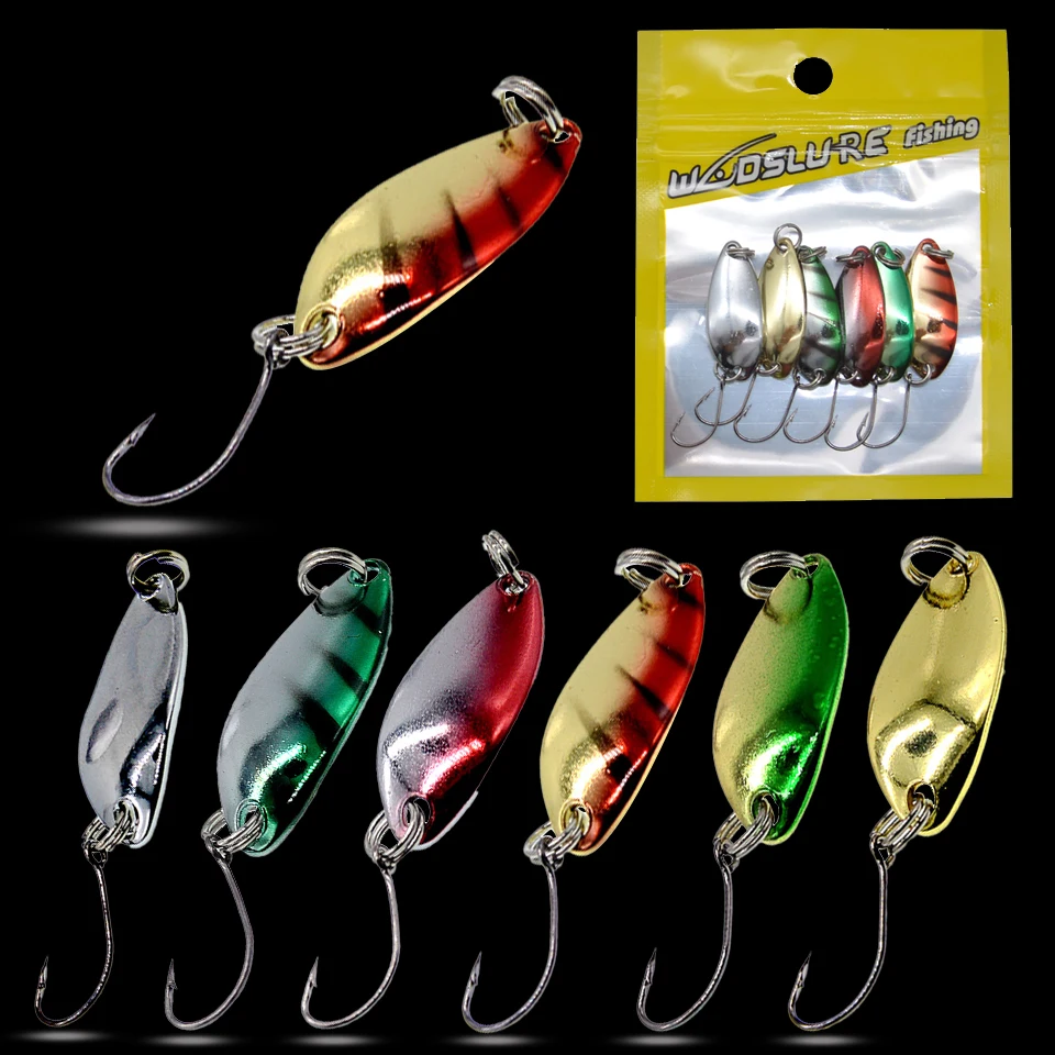 WALK FISH 10Pcs/6Pcs Sequins Lure Set 2.5G 32MM Metal Bait Single Hook Spinner Spoon pesca рыбалка pêche Winter Ice Fishing